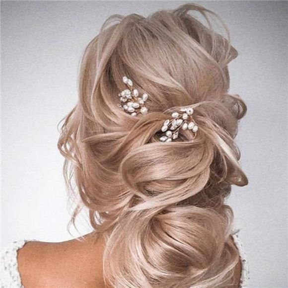 Flower Bridal Hair Pins | Crystal Wedding Hair Accessories - Picture 2 of 7